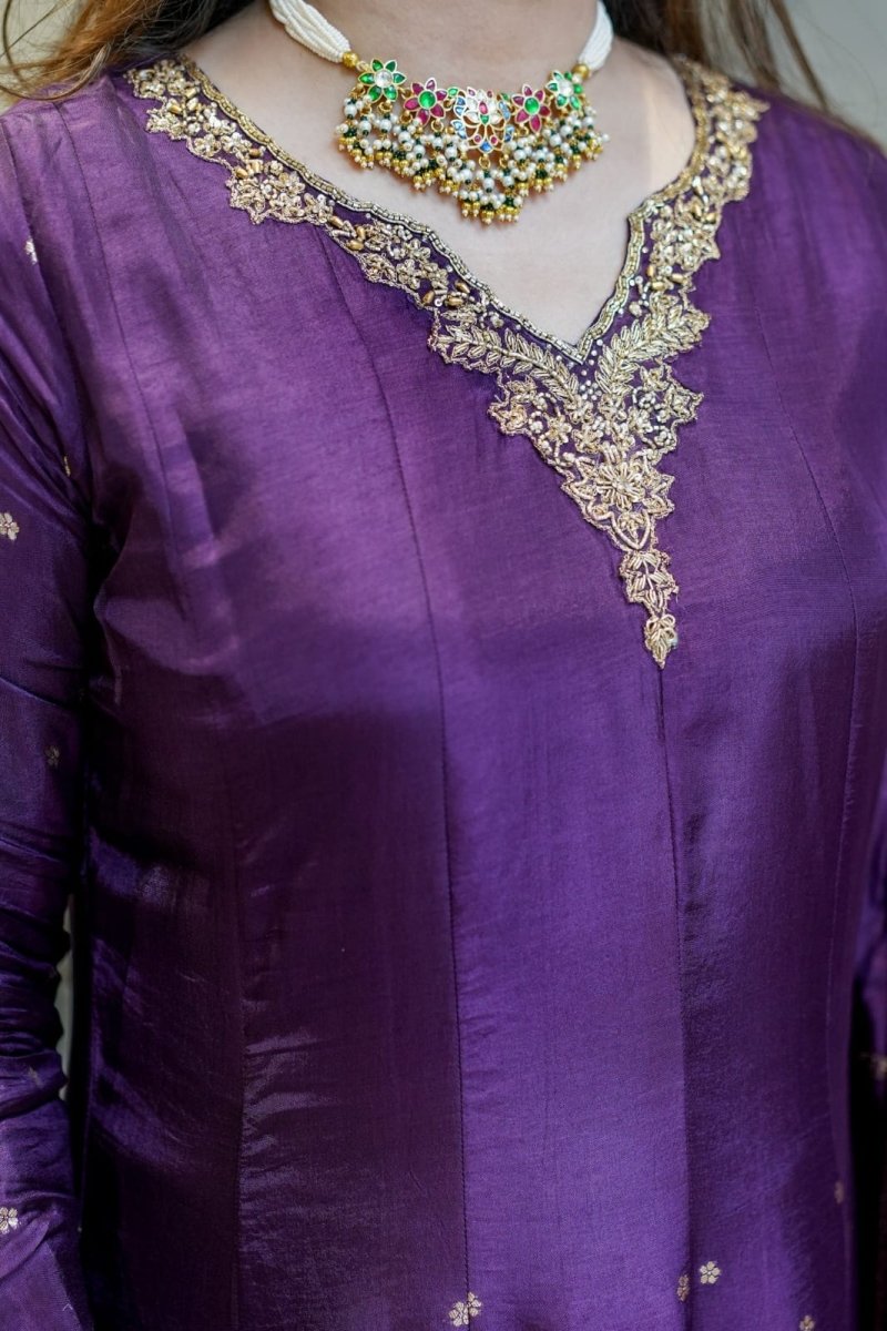 Tanvi Kurti Banarasi Chanderi Anarkali Dupatta Set with Dupatta - Tanvi Kurti