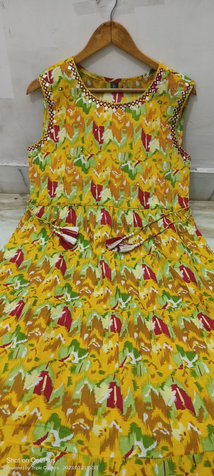 Women yellow floral maxi dress set