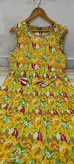 Women yellow floral maxi dress set