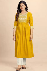 Premium Yellow Cotton Kurta Set