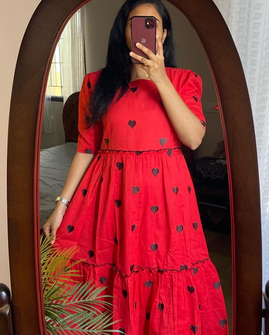 Trending Red Heart Print Dress