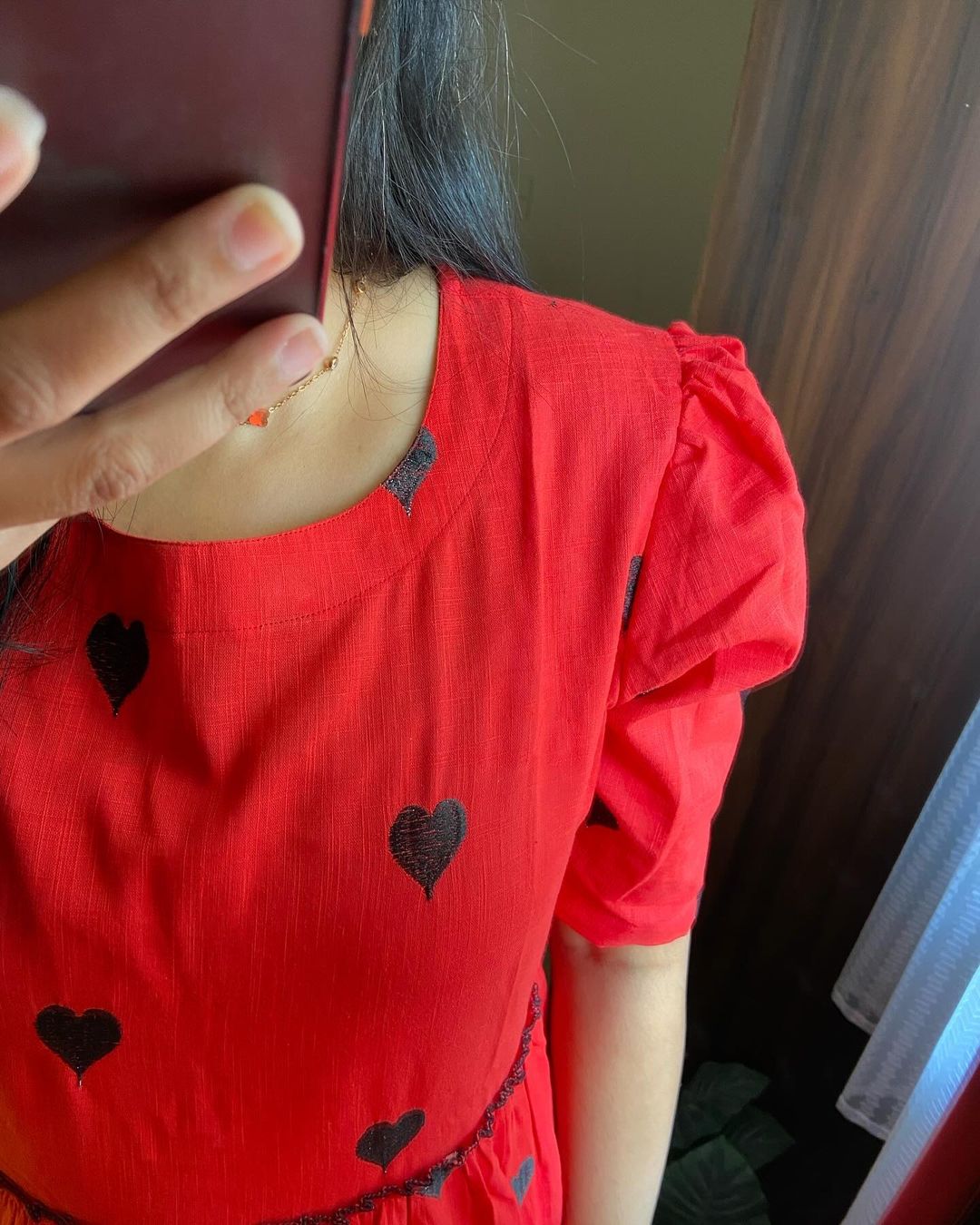 Trending Red Heart Print Dress