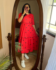 Trending Red Heart Print Dress