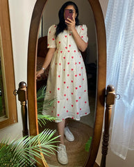 Trending White Heart Print Dress