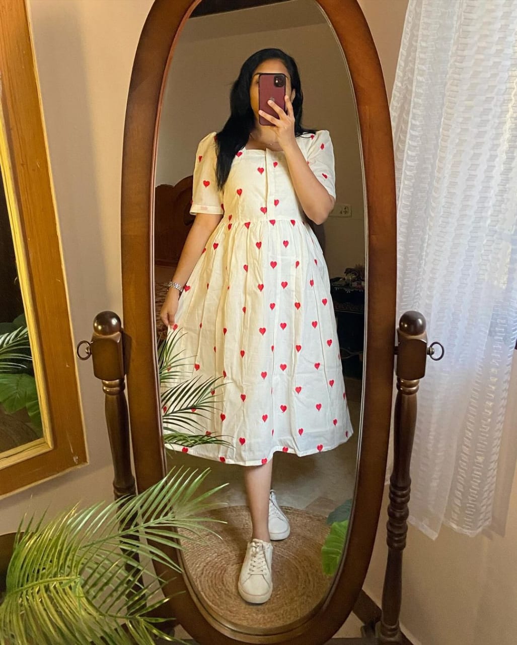 Trending White Heart Print Dress