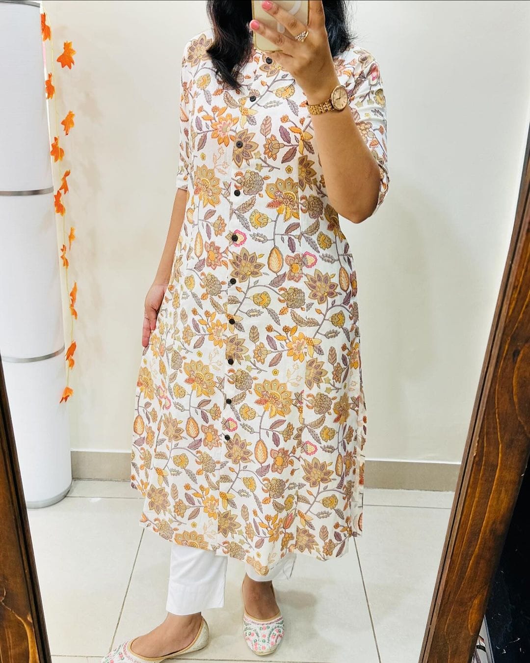 Floral Fine Cotton Kurta Pant Set