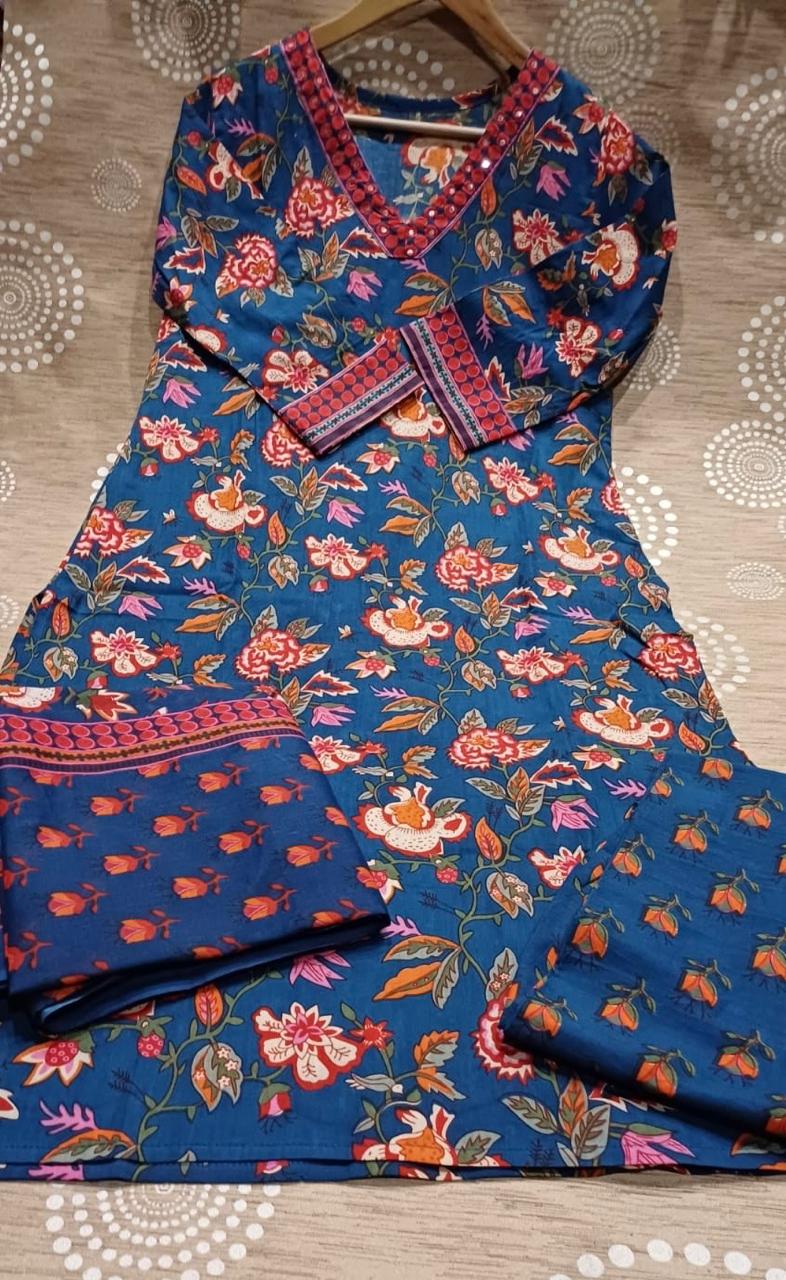 Floral Print Dupatta Pent Set