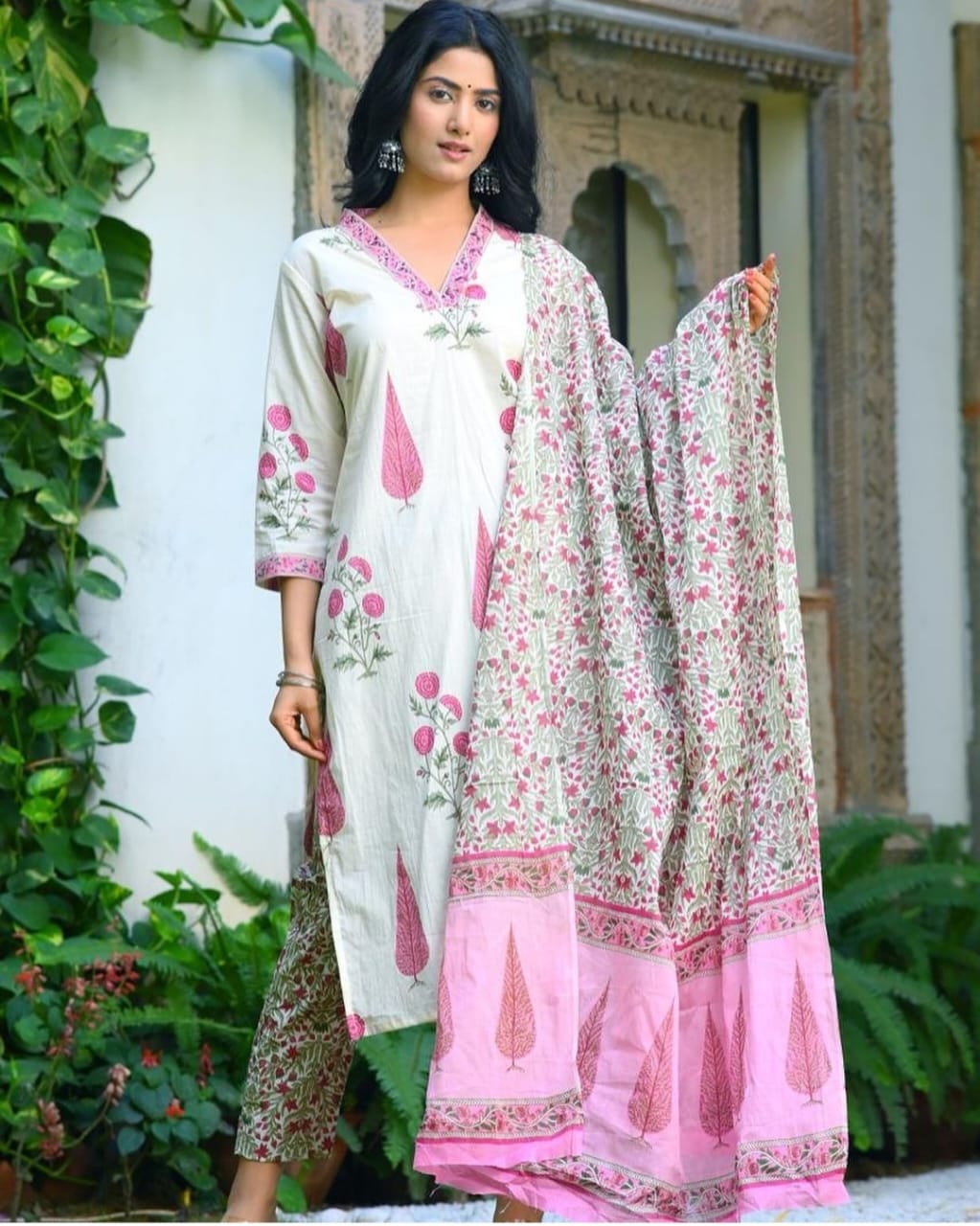 Comfy Cotton Printed Dupatta Pant Set