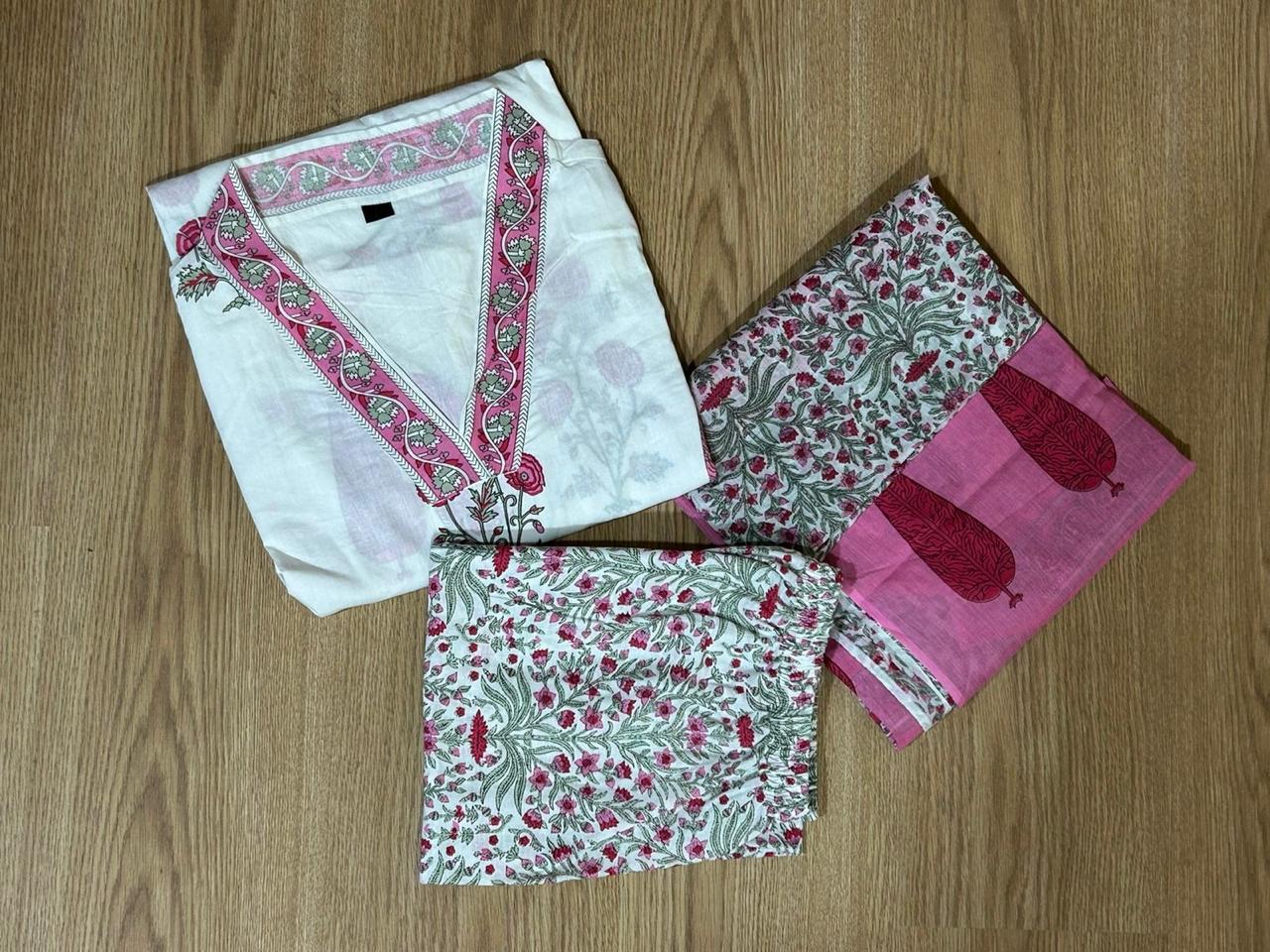 Comfy Cotton Printed Dupatta Pant Set