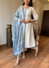 Premium Angrakha Style with Cotton Silk Dupatta Set