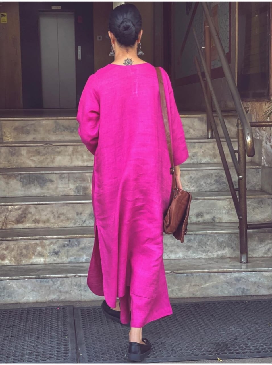 Stylish Festive Pink Cotton Kurta Pant Set