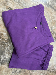 Festive Special Purple Cotton Kurta Pant Set