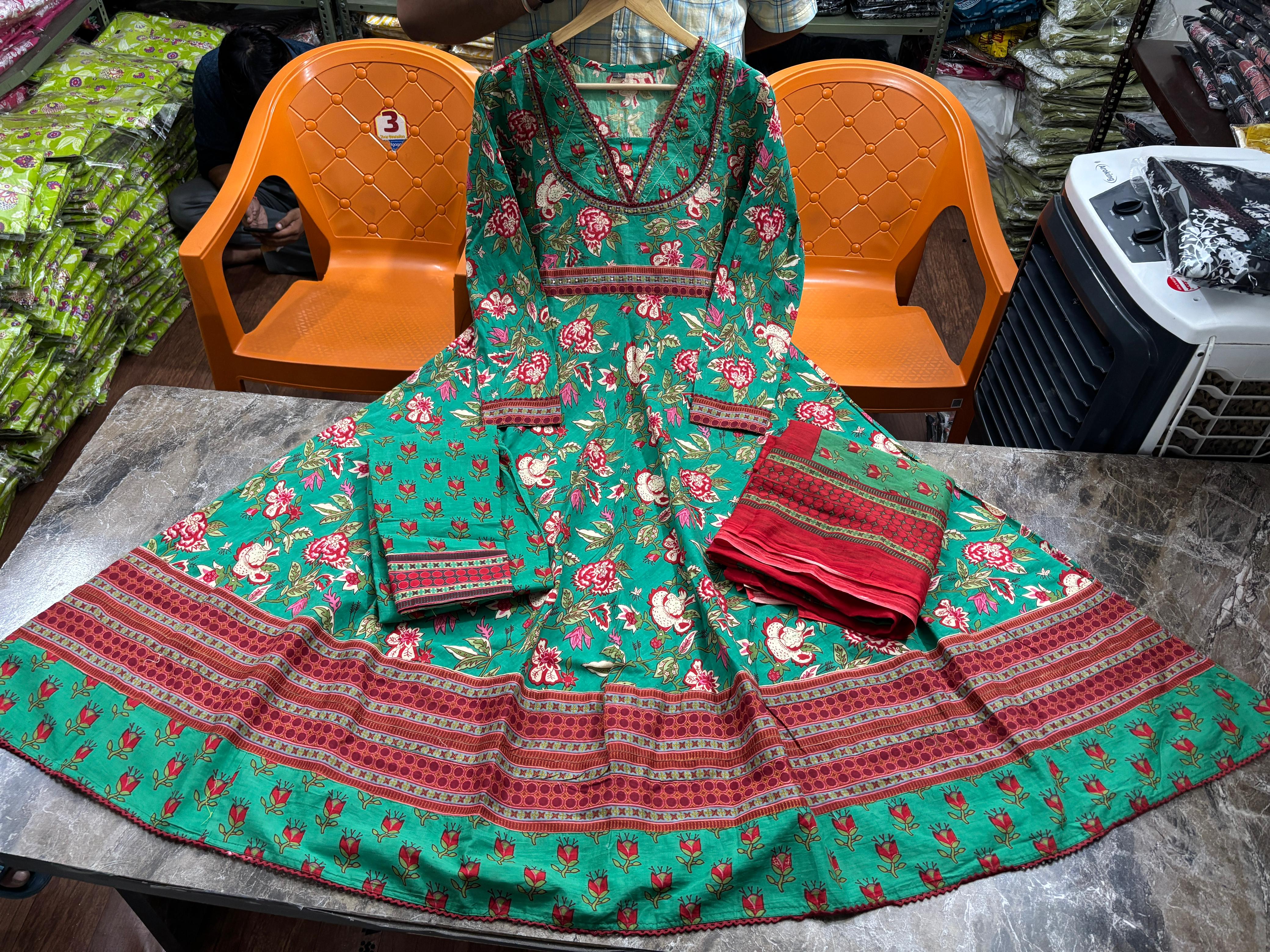 New Anarkali Kurta Set with New Style Pattern and Dupatta Set