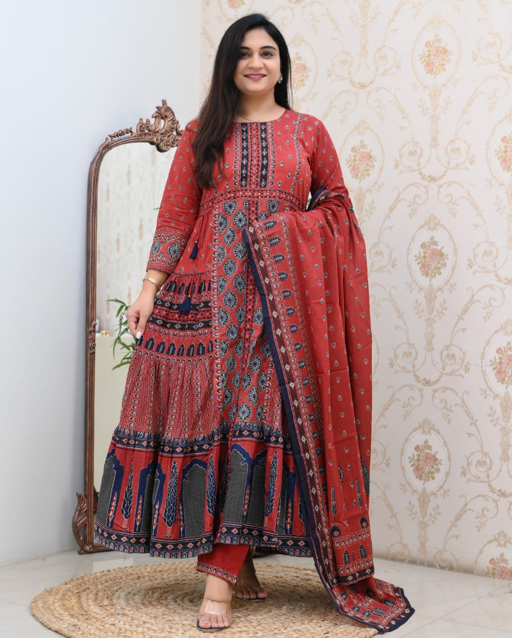 Perfectly Paired Mulmul  Dupatta Sets For Women