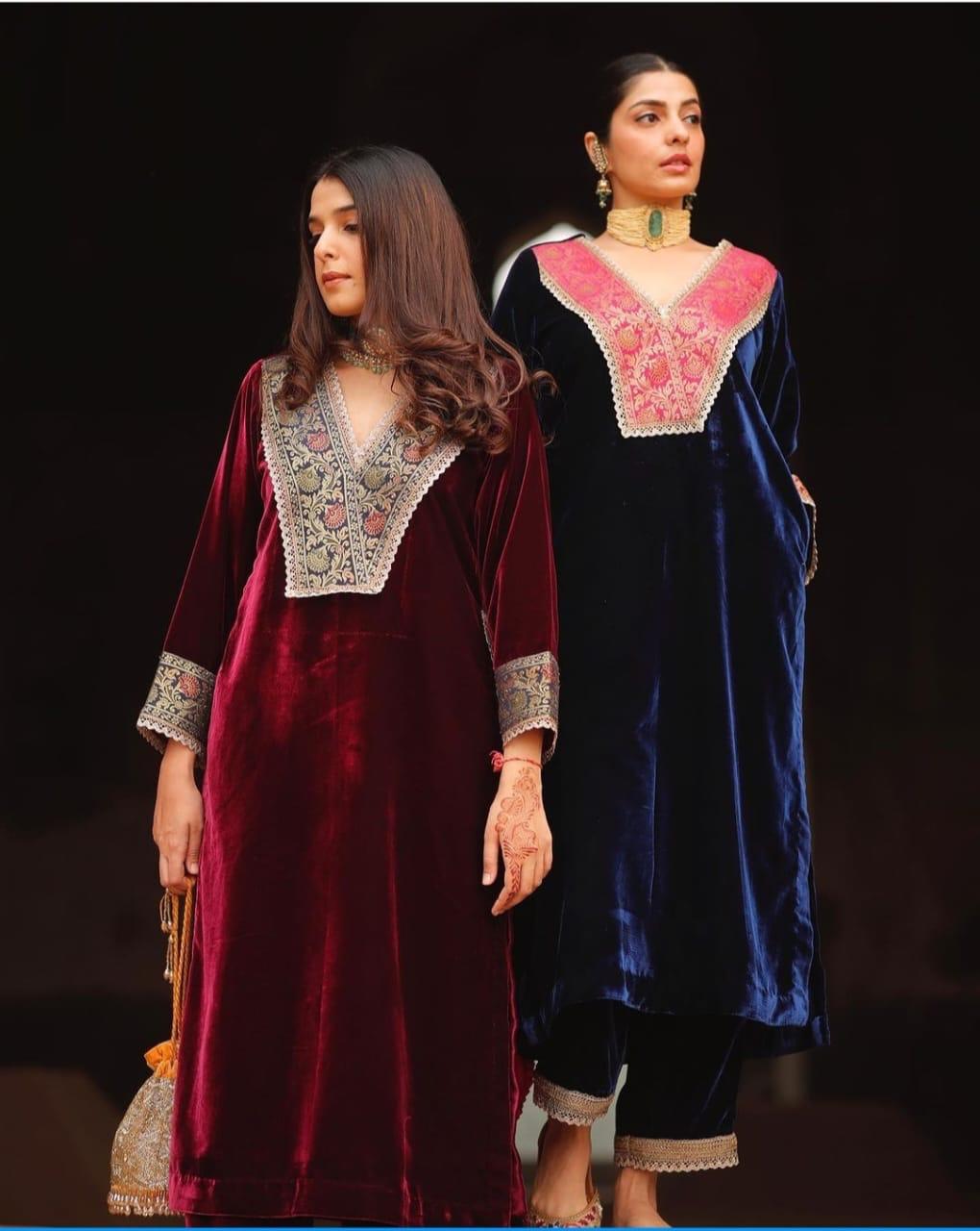 Stunning Velvet Kurta Sets for Festive Moments