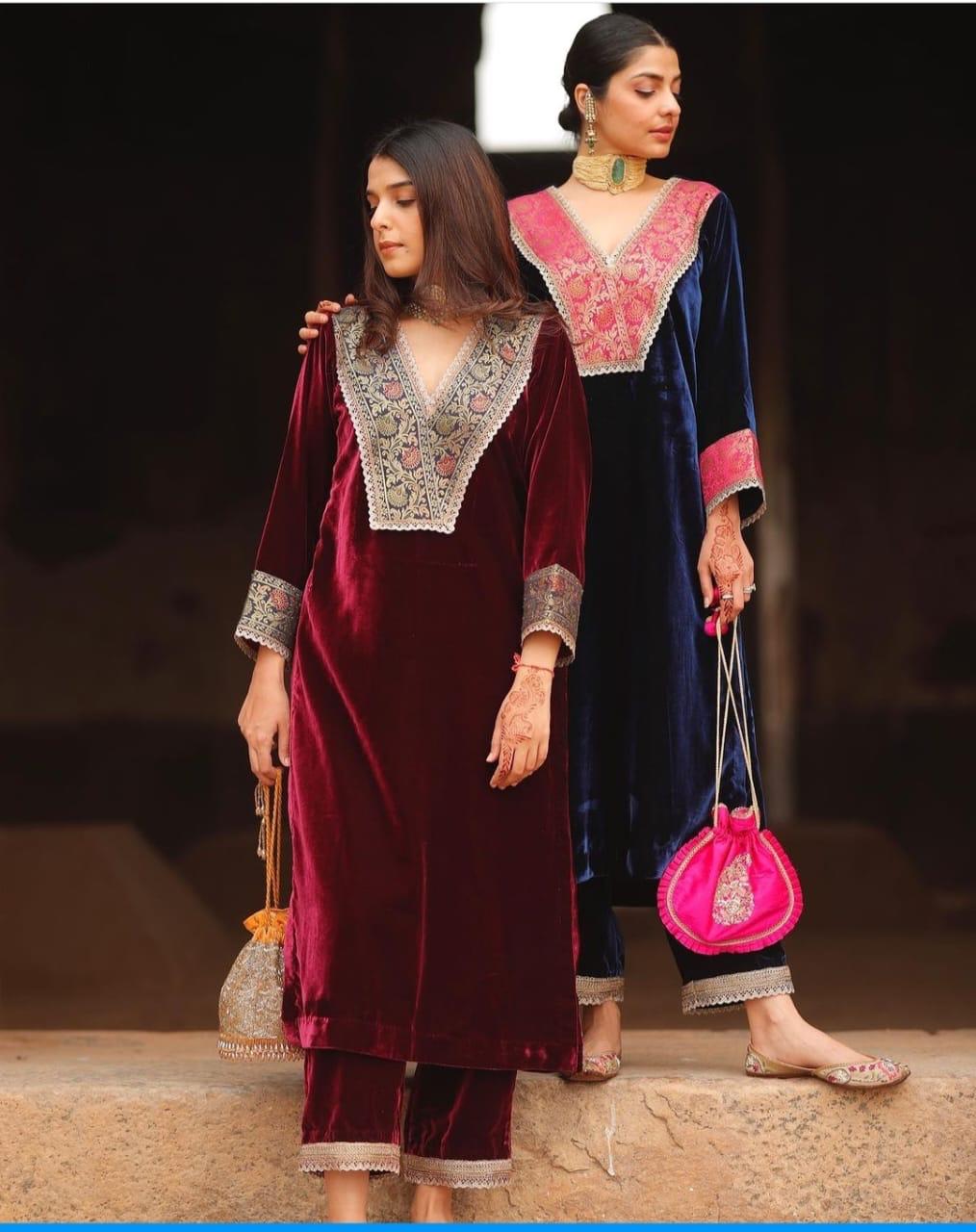 Stunning Velvet Kurta Sets for Festive Moments