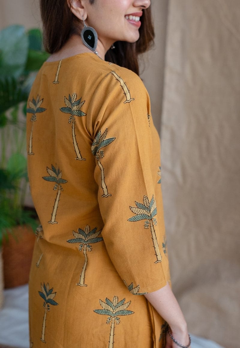 Women Yellow Cotton Co-Ord set