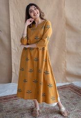 Women Yellow Cotton Co-Ord set