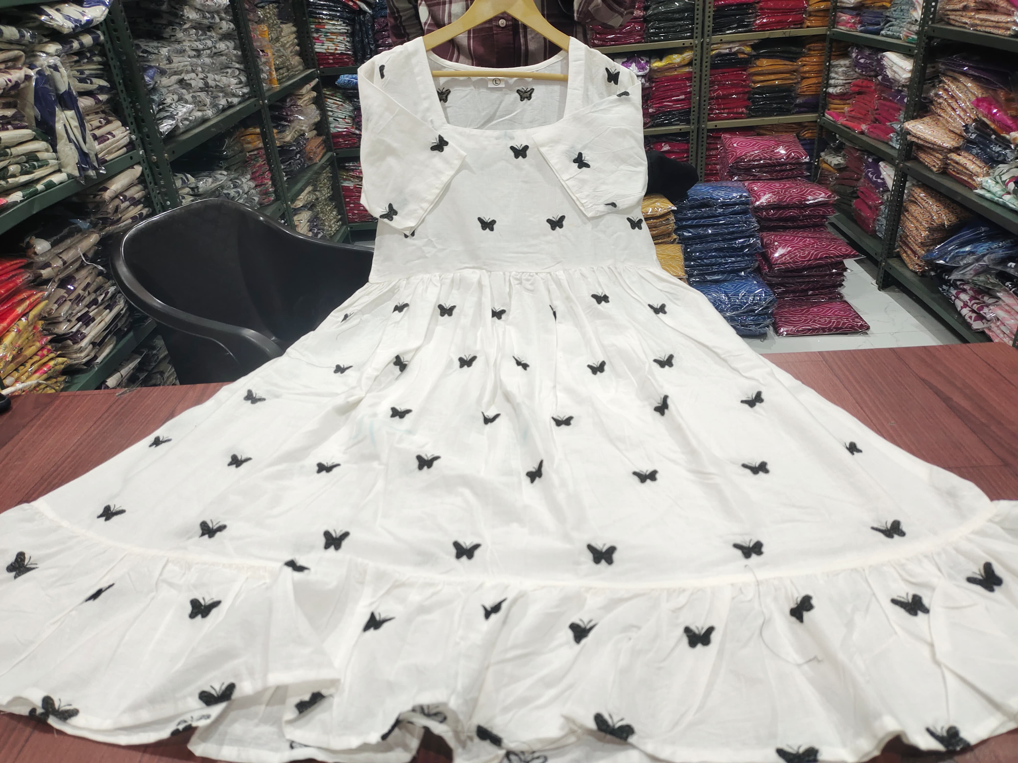 Stylish Black Butterfly Midi Dress