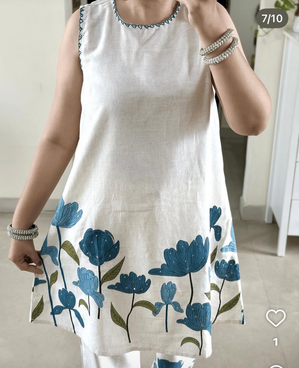 Summer Bloom Blue Printed Co-Ord Set