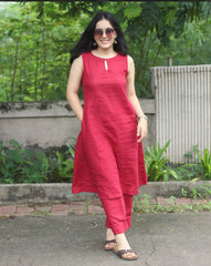 Classic Maroon Everyday Cotton Kurta Set