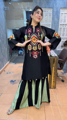 Tanvi Kurti Black Embroidered Ethnic Co - ord Set - Tanvi Kurti