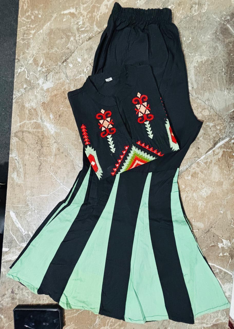 Tanvi Kurti Black Embroidered Ethnic Co - ord Set - Tanvi Kurti