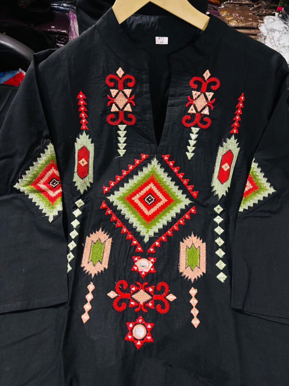 Tanvi Kurti Black Embroidered Ethnic Co - ord Set - Tanvi Kurti