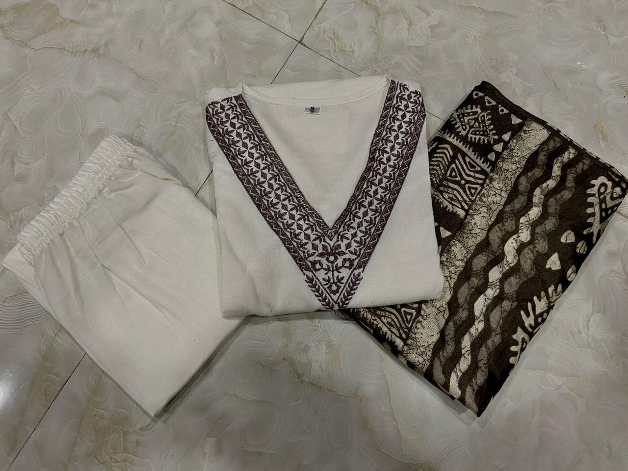 Tanvi Kurti Beige & Brown Ethnic Printed Dupatta Set - Tanvi Kurti