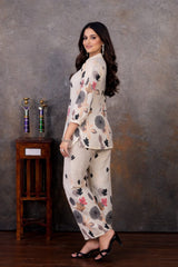 Tanvi Kurti Cream Colour Comfortable and classy Cord set