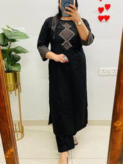 Tanvi Kurti Aline kurti pattern paired with Ankle length Pant