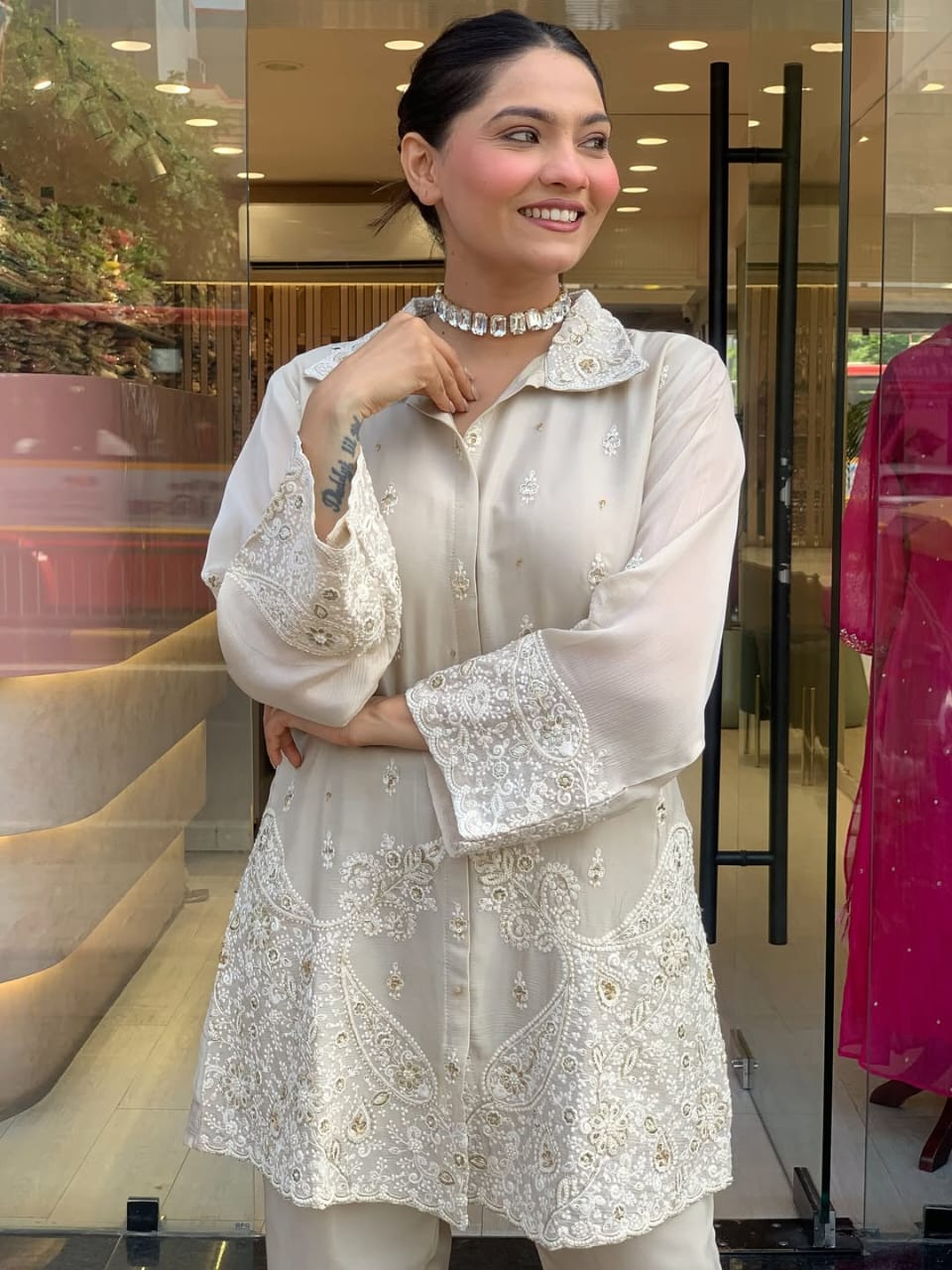 Tanvi Kurti Chanderi Silk CORD SET - Tanvi Kurti