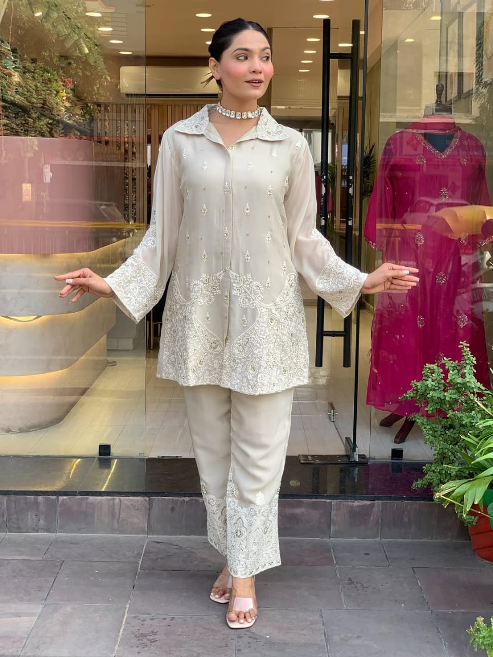Tanvi Kurti Chanderi Silk CORD SET - Tanvi Kurti