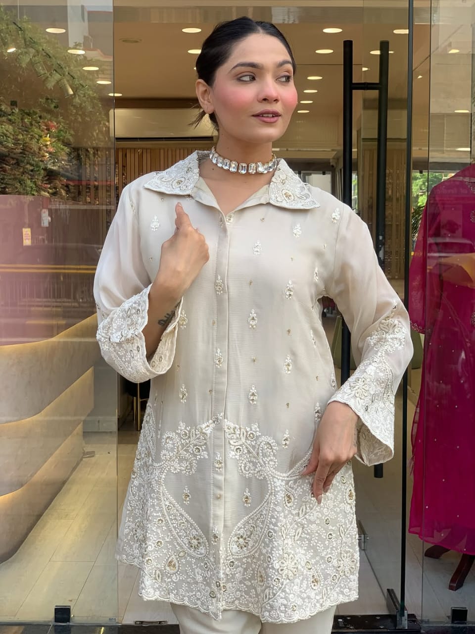 Tanvi Kurti Chanderi Silk CORD SET - Tanvi Kurti