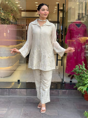 Tanvi Kurti Chanderi Silk CORD SET - Tanvi Kurti