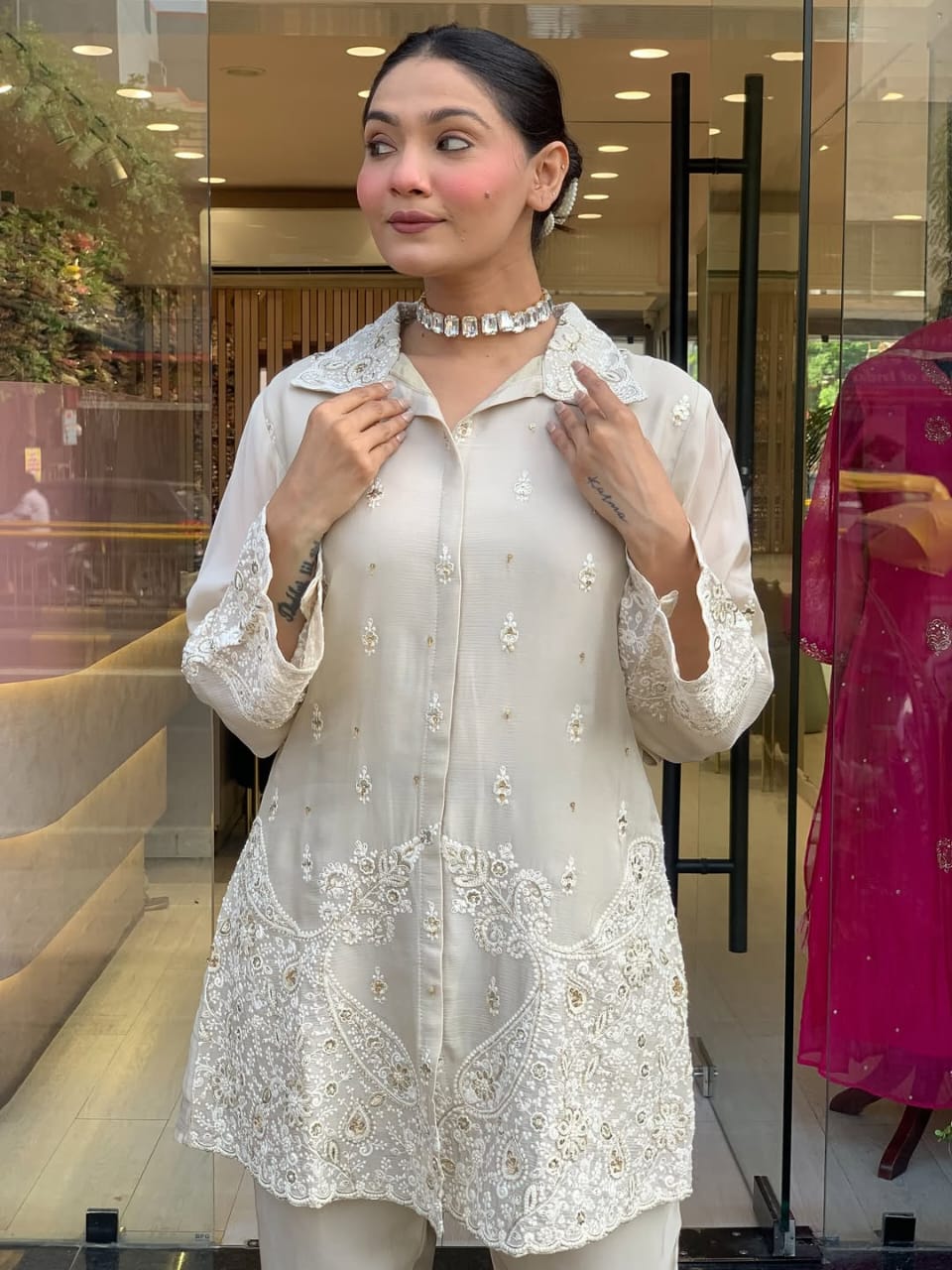 Tanvi Kurti Chanderi Silk CORD SET - Tanvi Kurti