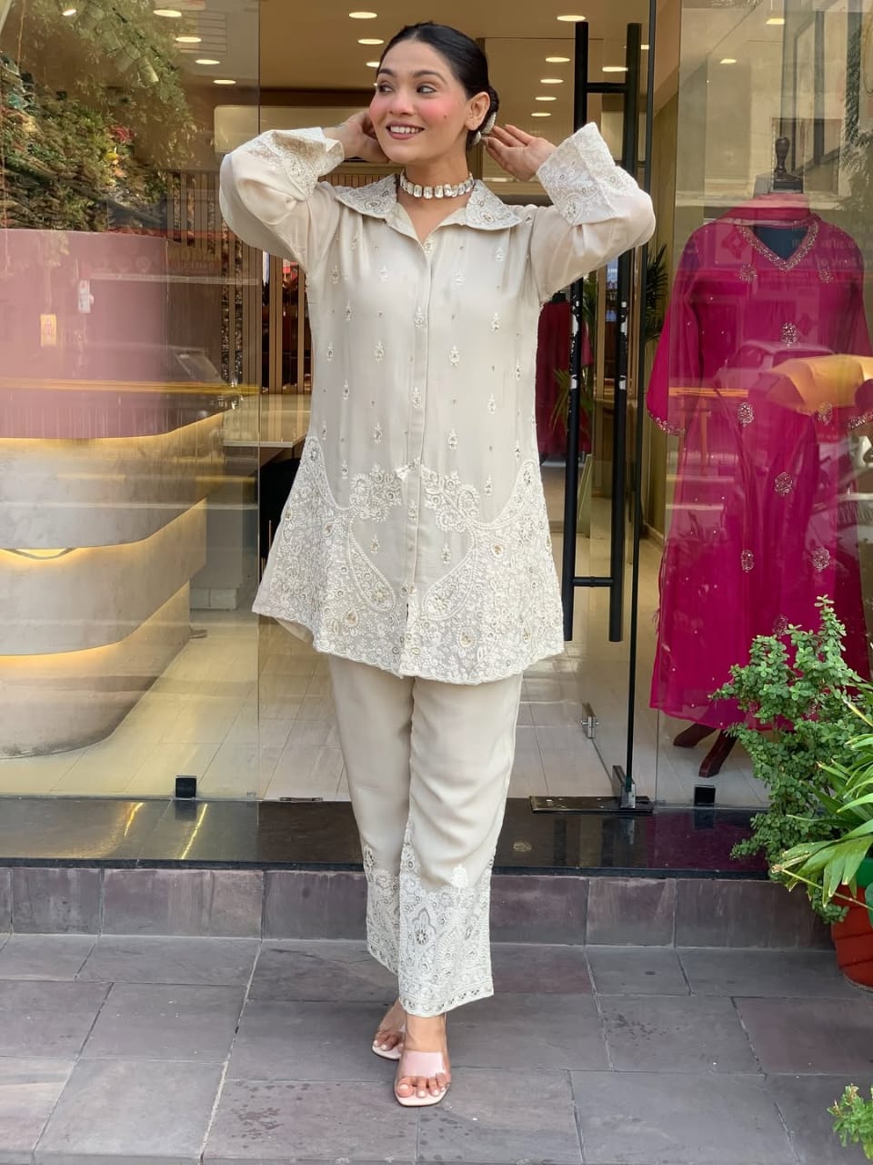 Tanvi Kurti Chanderi Silk CORD SET - Tanvi Kurti