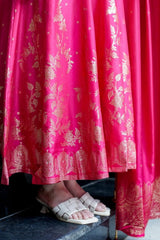 Tanvi Kurti Banarasi Chanderi Anarkali Dupatta Set - Tanvi Kurti