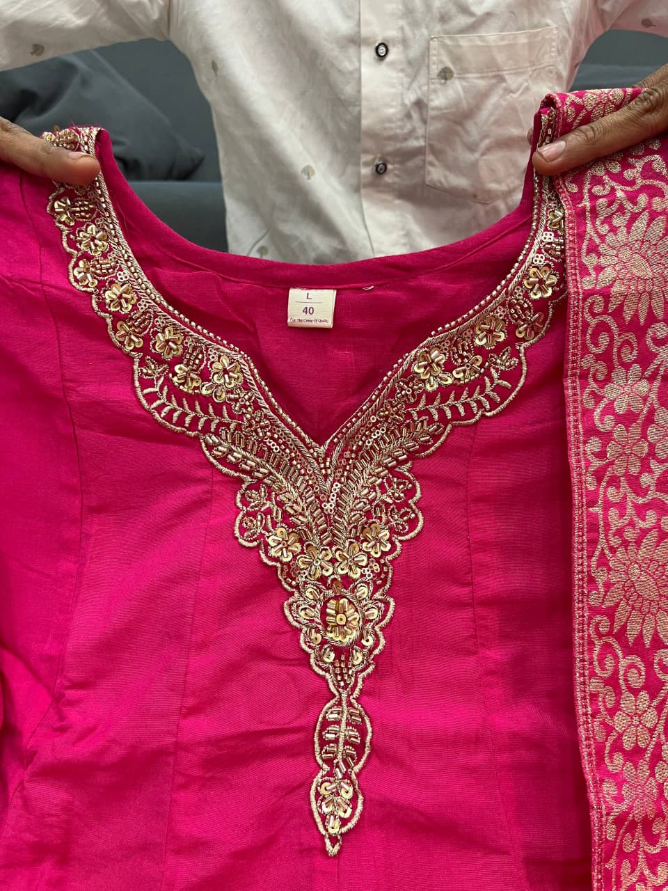 Tanvi Kurti Banarasi Chanderi Anarkali Dupatta Set - Tanvi Kurti