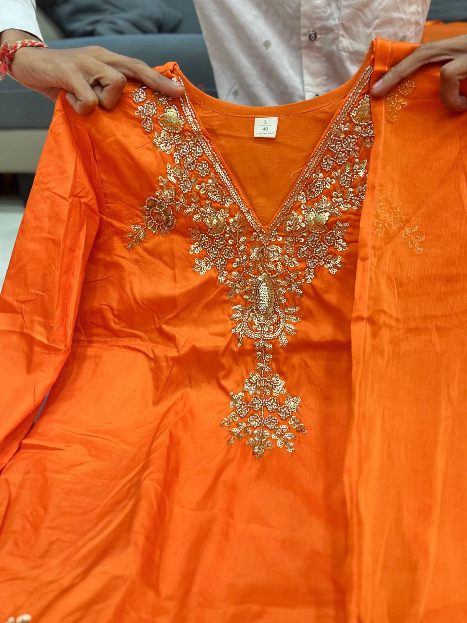 Tanvi Kurti Chanderi Top Plazzo & Dupatta Set - Tanvi Kurti