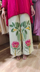 Tanvi Kurti Vibrant Rani Colour Short Kurti & Botanical Palazzo Co - ord Set - Tanvi Kurti