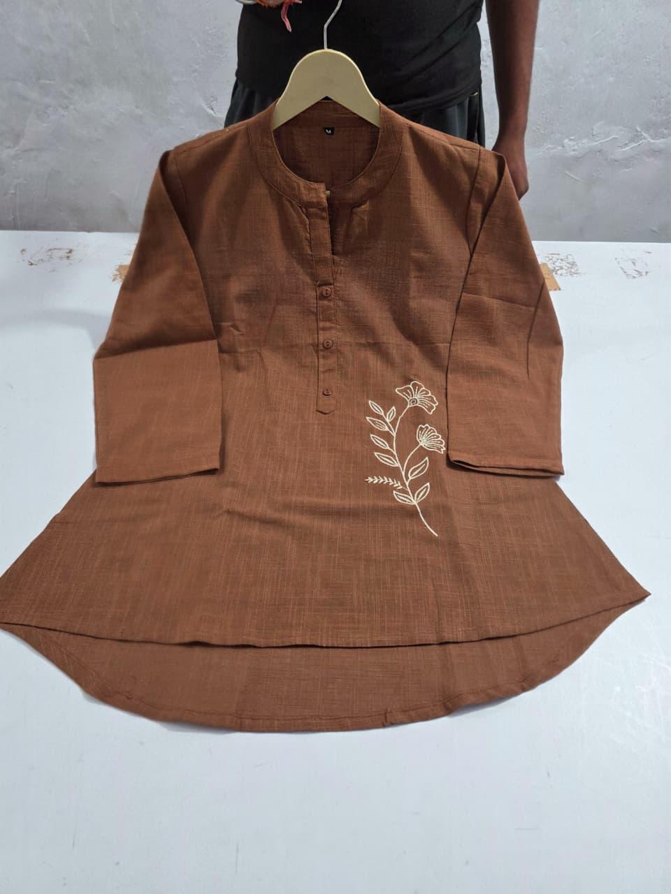 Tanvi Kurti Brown Minimal Co - ord Set - Tanvi Kurti