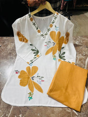 Tanvi Kurti Mustard Bloom Mul Cotton Co-Ord Set