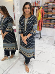 Midnight Grace Printed Kurta Set