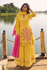 Tanvi Kurti Embroidered Shifli Cotton Kurta Pant Set with Lahariya Dupatta