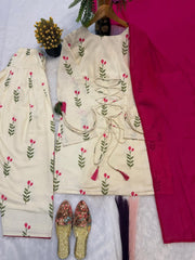 Floral Block Print Cotton Farshi Salwar Set