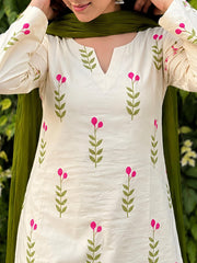 Floral Block Print Cotton Farshi Salwar Set
