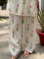 Floral Block Print Cotton Farshi Salwar Set