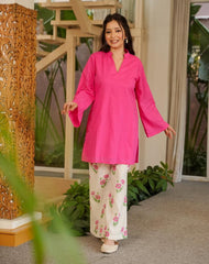 Reign Rani Pink Cotton Printed Kurta Pant Set