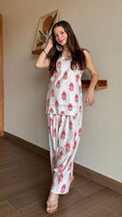 Tanvi Kurti Blue Floral Cotton Kurta Palazzo Set